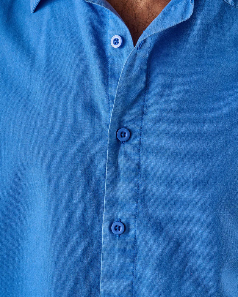 McTavish Boxy Button Up Shirt Blue