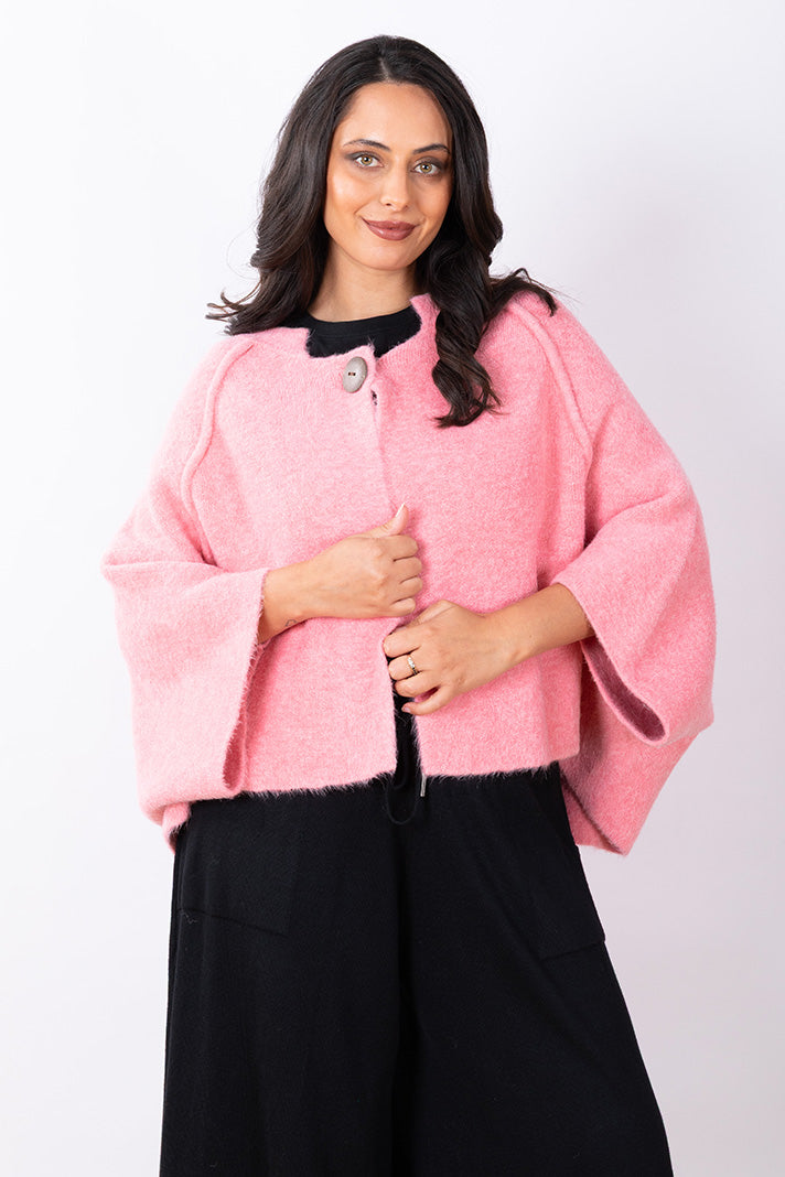 JJ Sisters MM02 Wool Acrylic Cape Candy Pink