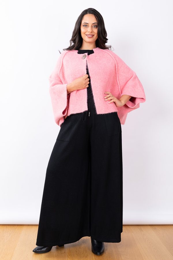JJ Sisters MM02 Wool Acrylic Cape Candy Pink
