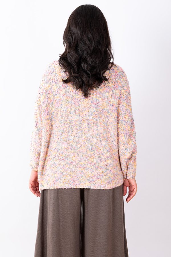 JJ Sisters MM119 Wool Blend Jumper Pink Rainbow Fleck