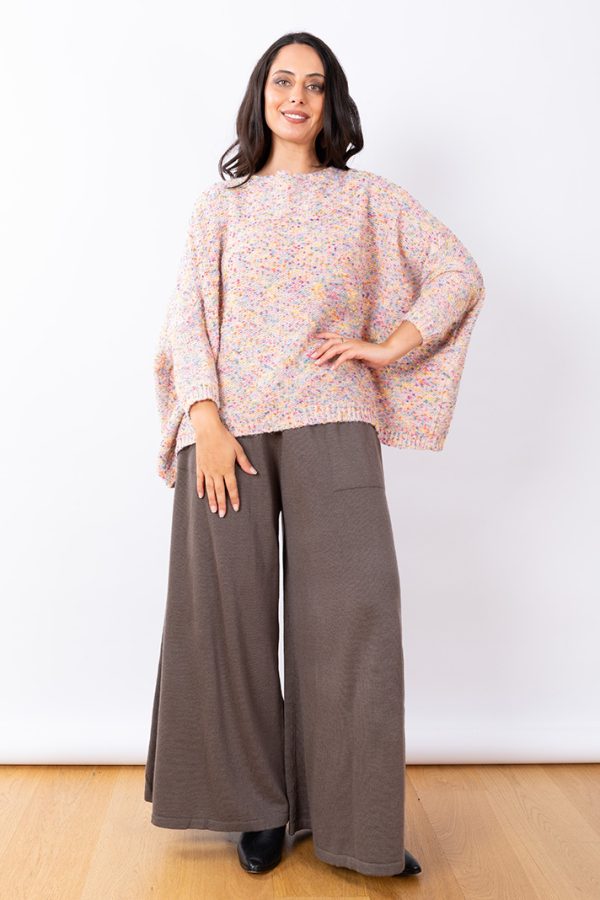 JJ Sisters MM119 Wool Blend Jumper Pink Rainbow Fleck