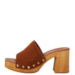 Mollini Harmoni Retro Clog Heels Brown Suede