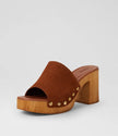 Mollini Harmoni Retro Clog Heels Brown Suede