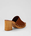 Mollini Harmoni Retro Clog Heels Brown Suede