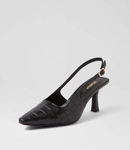 Mollini Maya Black Croc Leather