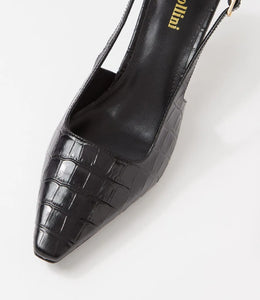 Mollini Maya Black Croc Leather