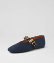 Mollini Haizell Dark Denim Fabric Black Leather