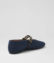 Mollini Haizell Dark Denim Fabric Black Leather