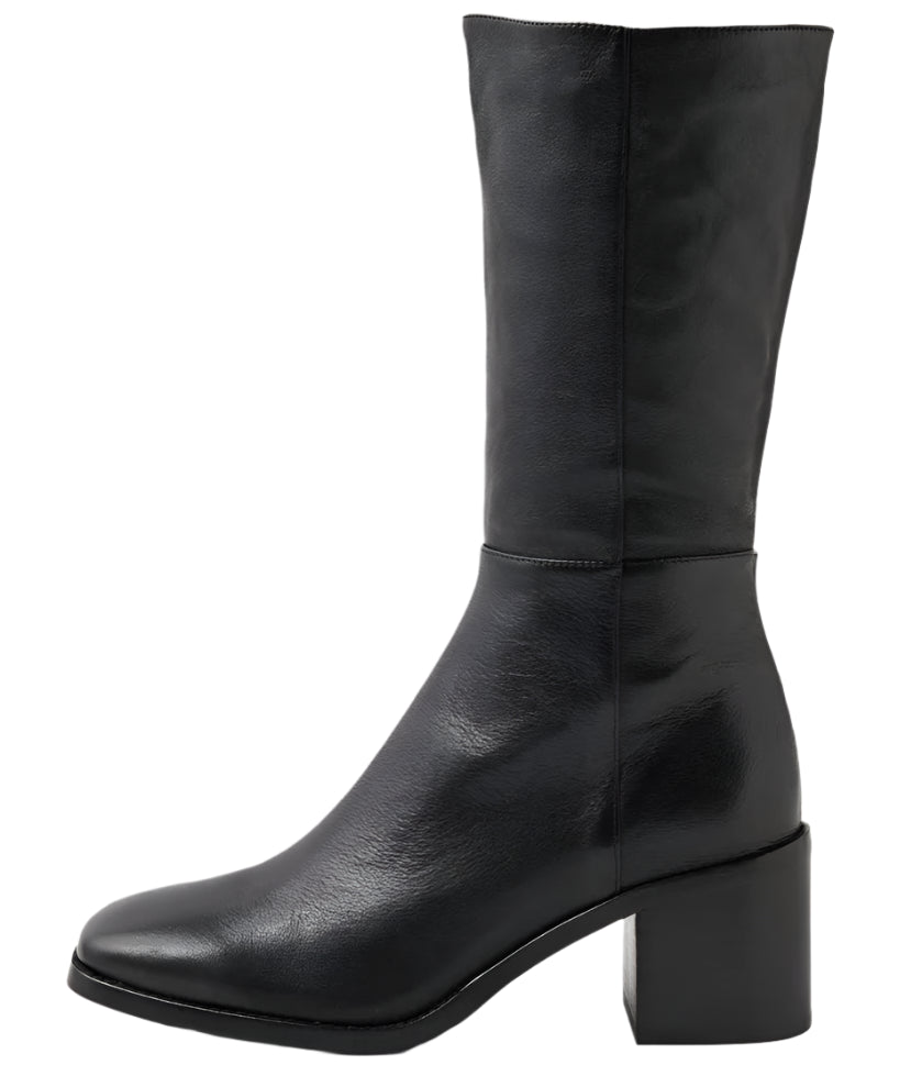 Mollini Sesina Black/ Black Leather Calf Boots