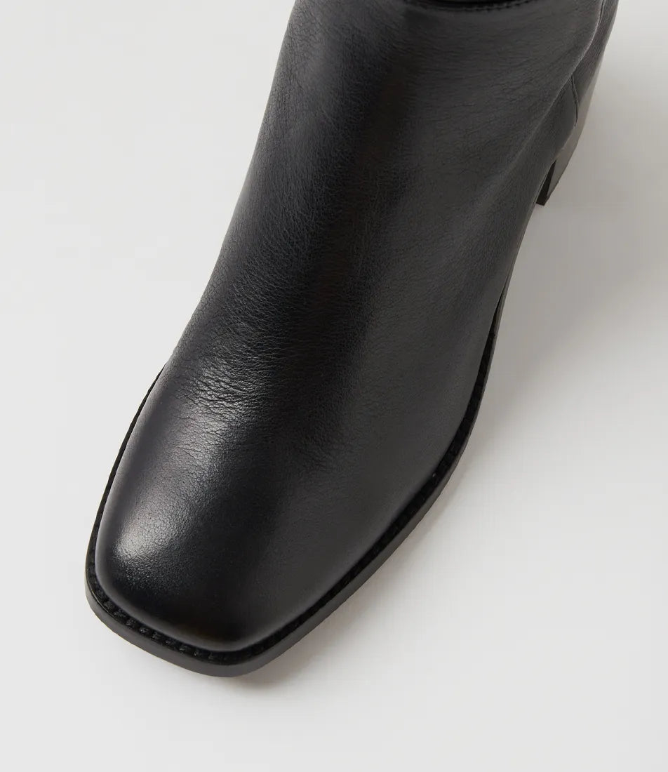 Mollini Sesina Black/ Black Leather Calf Boots