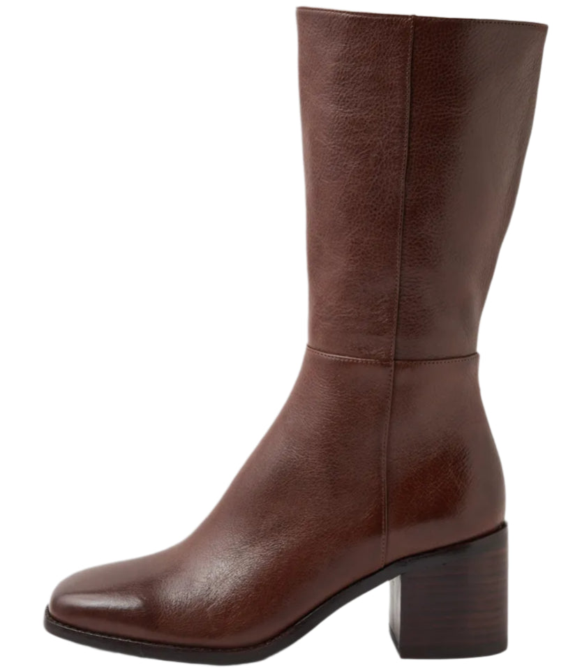 Mollini Sesina Choc Dark Brown Leather Calf Boots