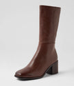 Mollini Sesina Choc Dark Brown Leather Calf Boots