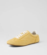 Load image into Gallery viewer, Mollini Liloa Sneakers Lemon/ White Suede Leather
