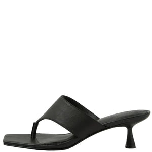 Mollini Torina Thong Heels Black Leather