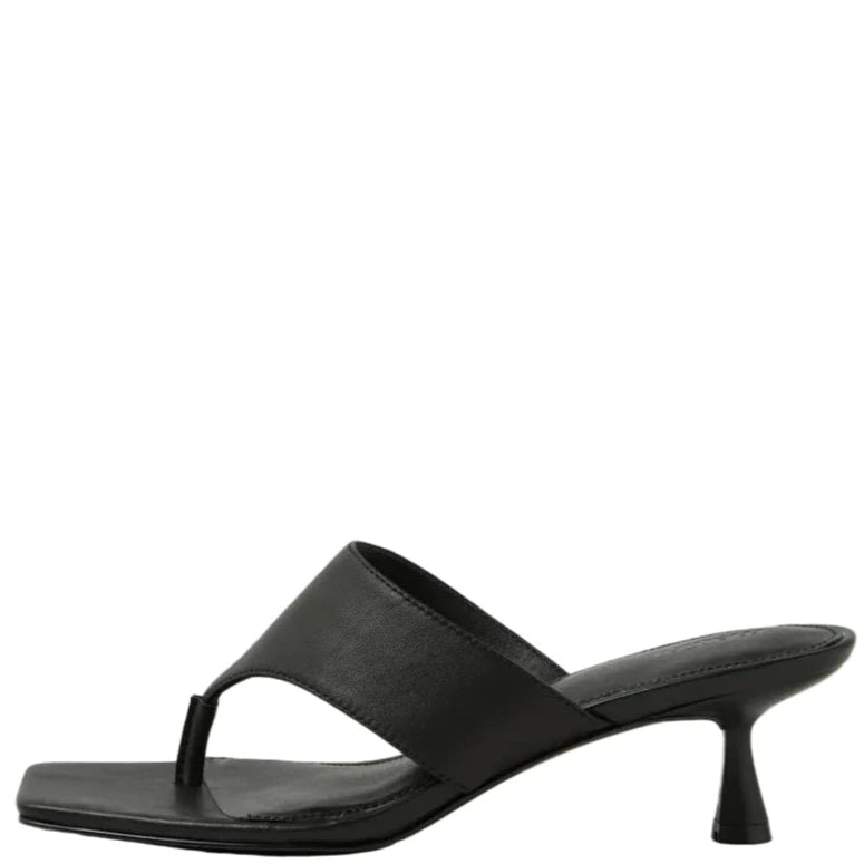 Mollini Torina Thong Heels Black Leather