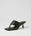 Mollini Torina Thong Heels Black Leather