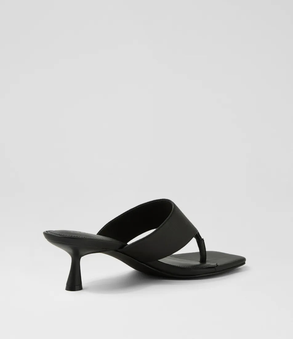 Mollini Torina Thong Heels Black Leather