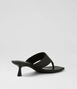 Mollini Torina Thong Heels Black Leather