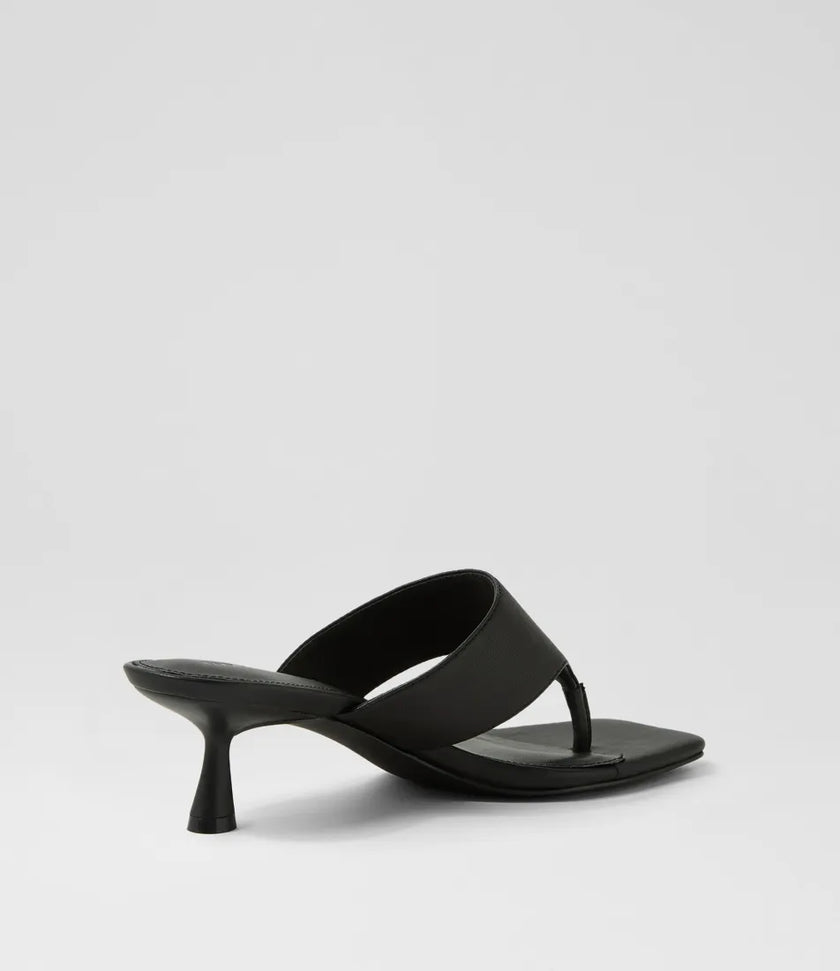 Mollini Torina Thong Heels Black Leather