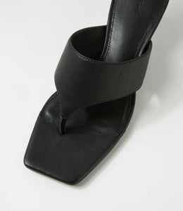 Mollini Torina Thong Heels Black Leather