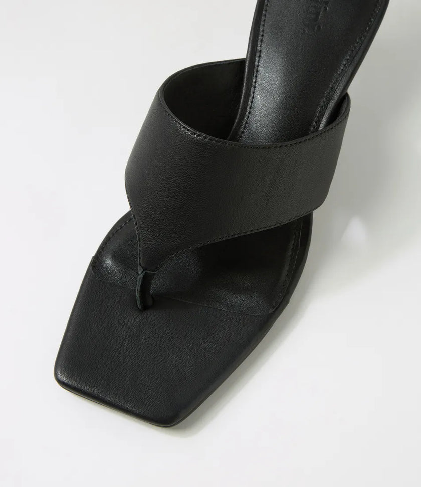 Mollini Torina Thong Heels Black Leather
