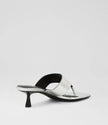 Mollini Torina Thong Heels Silver Crinkle Leather