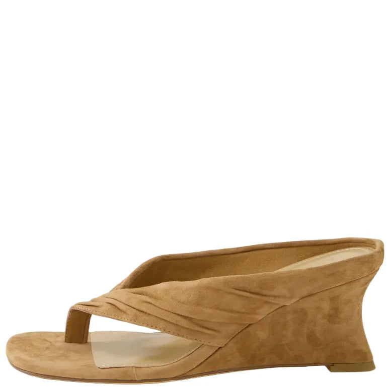 Mollini Febbe Wedge Heel Sandals Coffee Suede