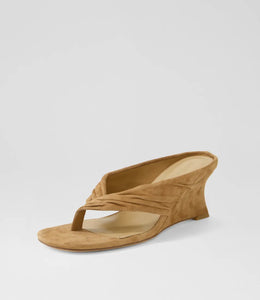 Mollini Febbe Coffee Suede Wedge Heel