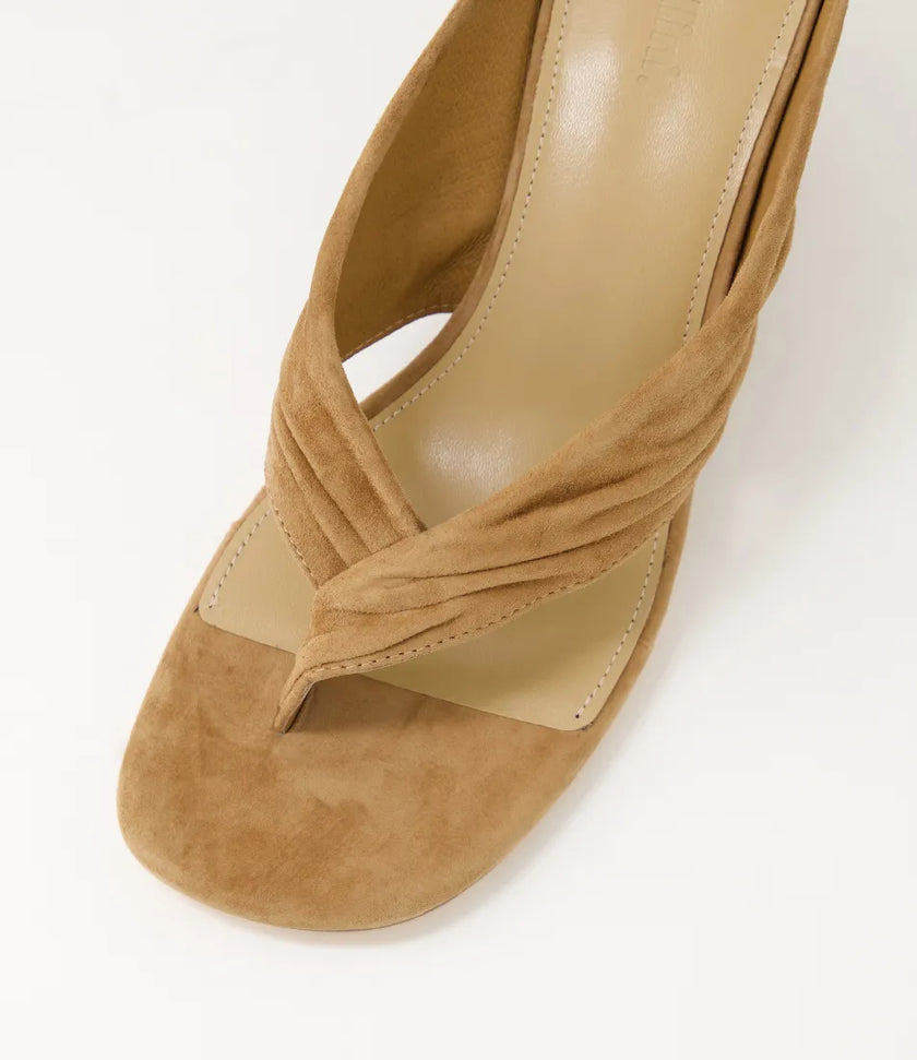 Mollini Febbe Wedge Heel Sandals Coffee Suede