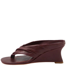 Load image into Gallery viewer, Mollini Febbe Burgundy Leather Wedge Heel
