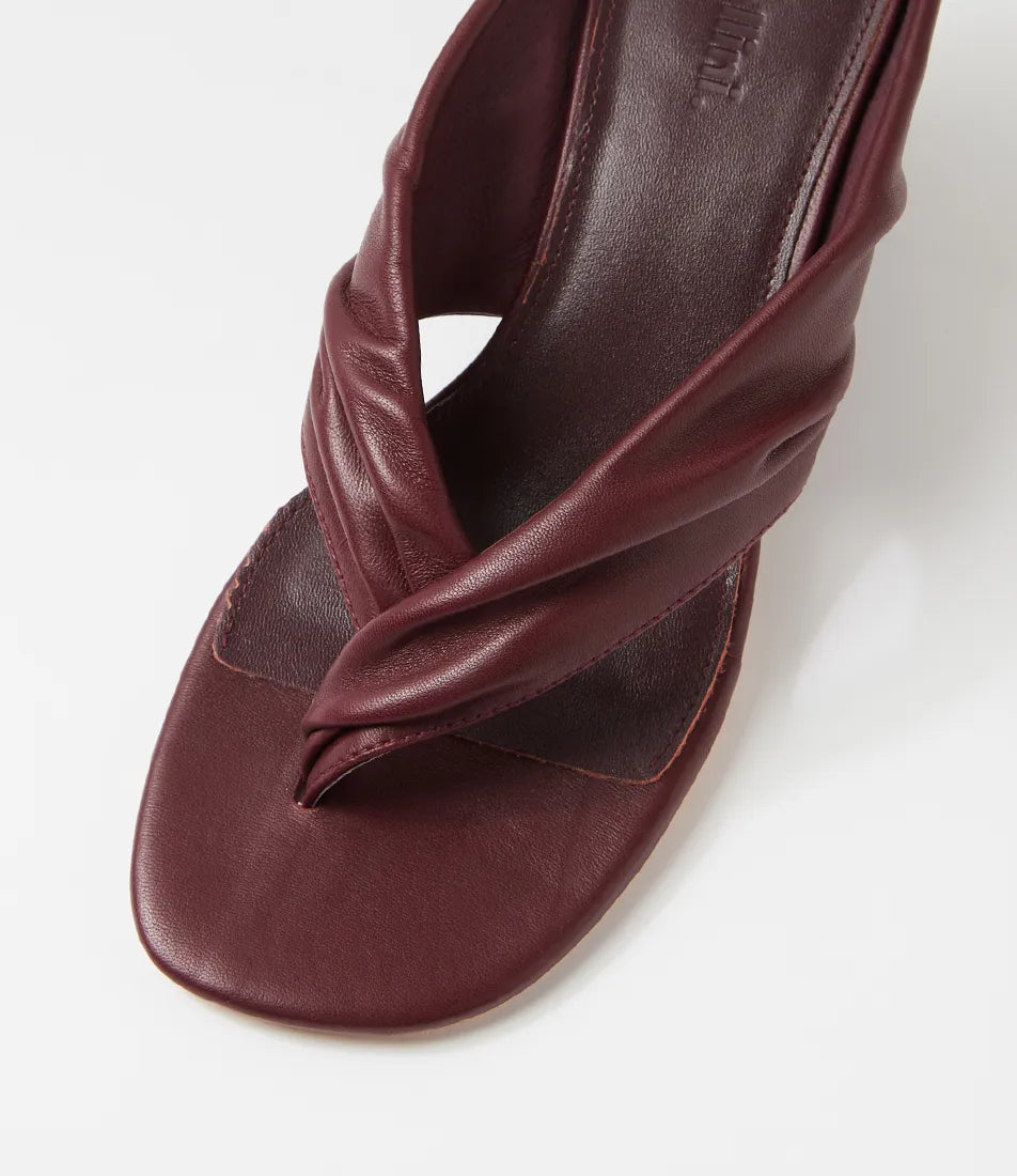 Mollini Febbe Burgundy Leather Wedge Heel