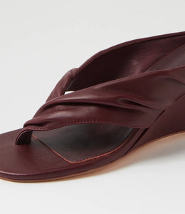 Mollini Febbe Burgundy Leather Wedge Heel
