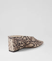 Mollini Loe Cream & Black Snake Print Leather Wedge Heel