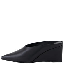 Load image into Gallery viewer, Mollini Loe Black Leather Wedge Heel
