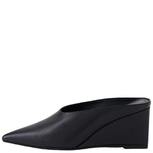 Mollini Loe Black Leather Wedge Heel