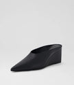 Mollini Loe Black Leather Wedge Heel
