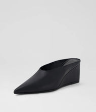 Load image into Gallery viewer, Mollini Loe Black Leather Wedge Heel
