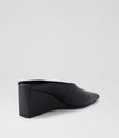 Mollini Loe Black Leather Wedge Heel