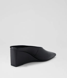 Mollini Loe Black Leather Wedge Heel