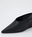 Mollini Loe Black Leather Wedge Heel