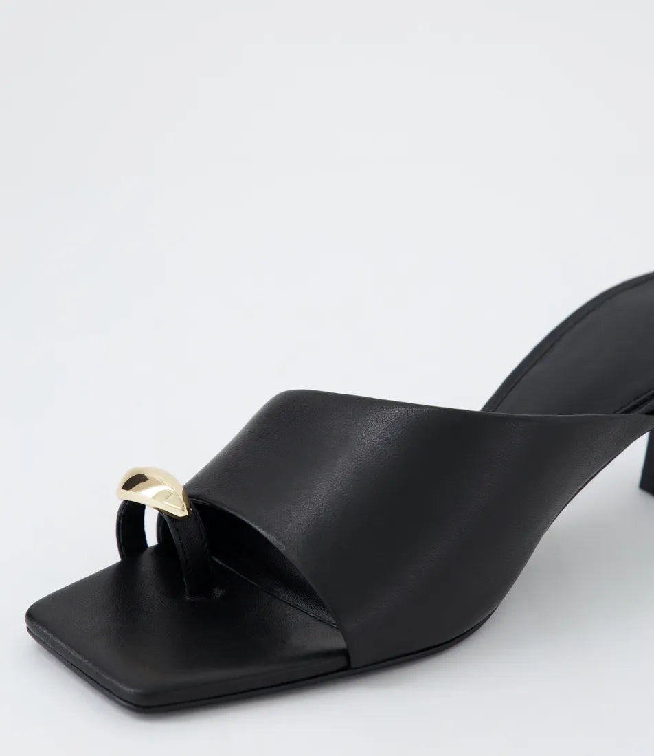 Mollini Tionee Mules Black Leather