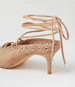 Mollini Lanni Camel Suede Lace Up Heels