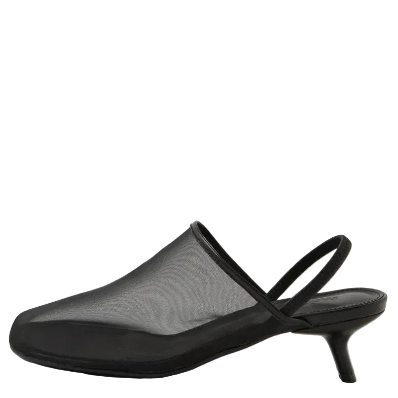 Mollini Ican Mesh Leather Heels Black