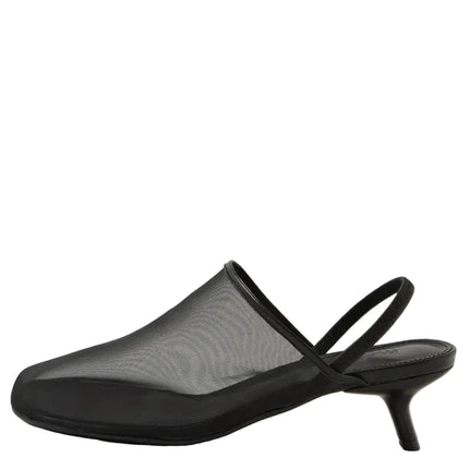 Mollini Ican Mesh Leather Heels Black
