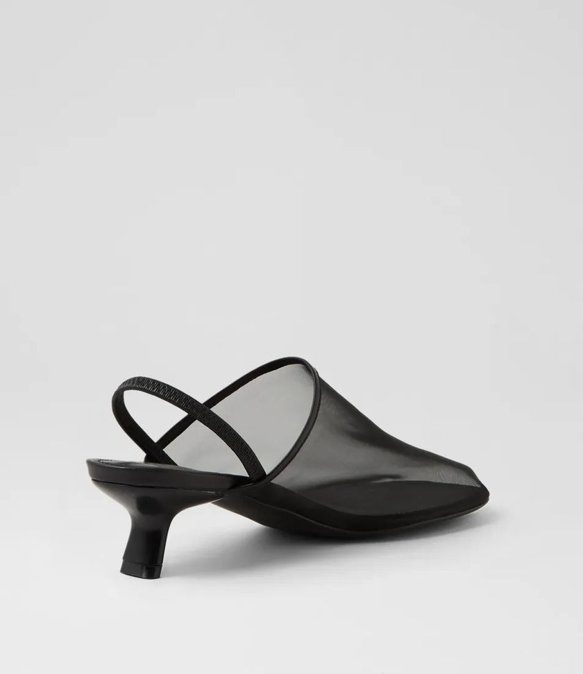 Mollini Ican Mesh Leather Heels Black