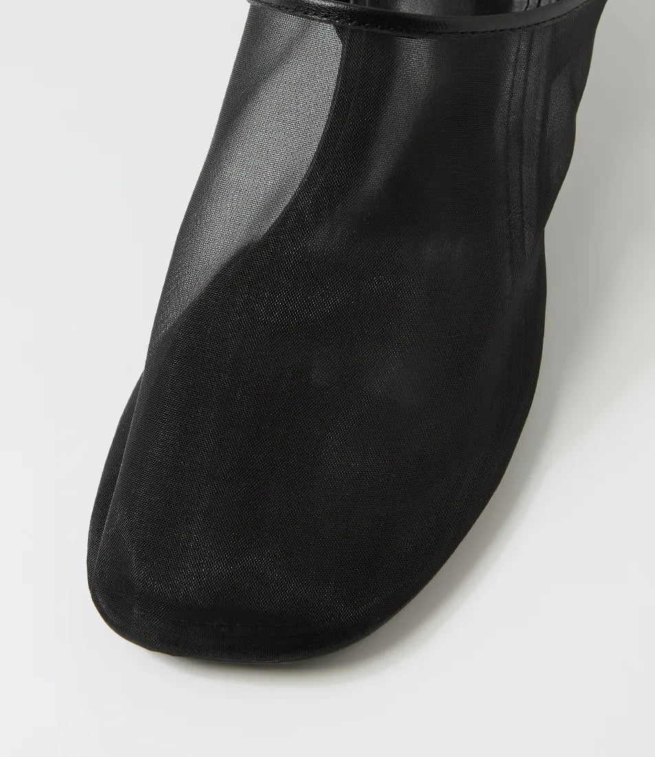 Mollini Ican Mesh Leather Heels Black