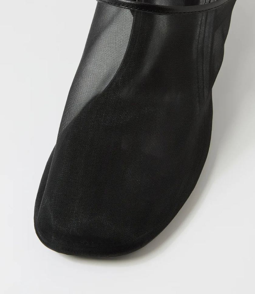 Mollini Ican Mesh Leather Heels Black