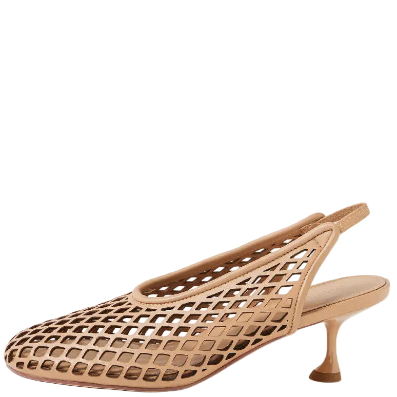 Mollini Atuned Camel Leather Slingback Heels