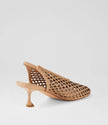 Mollini Atuned Camel Leather Slingback Heels