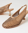 Mollini Atuned Camel Leather Slingback Heels